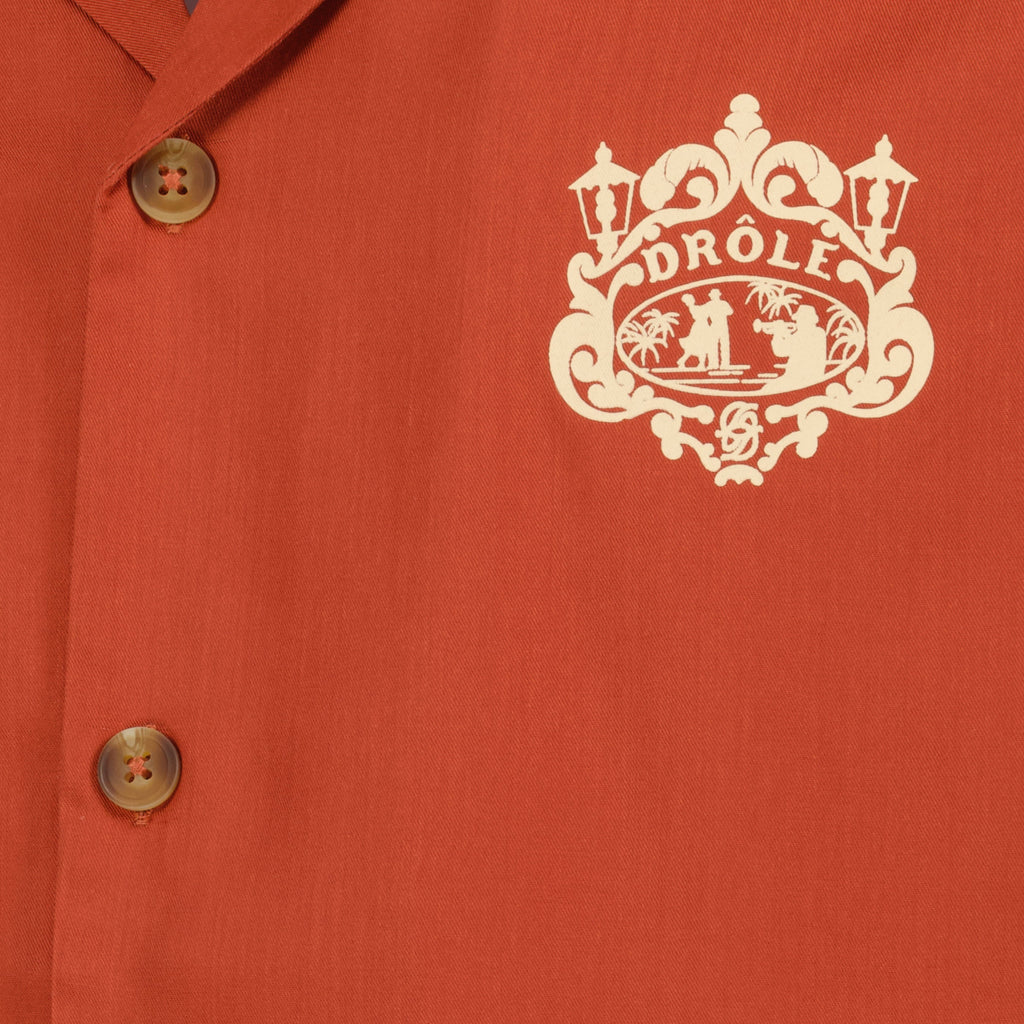 Immagine di Chemise Danseurs Brodée Orange - Drôle de Monsieur di Drole De Monsieur per Uomini - Stagione Primavera-Estate 2026 - Vista Dettaglio 1