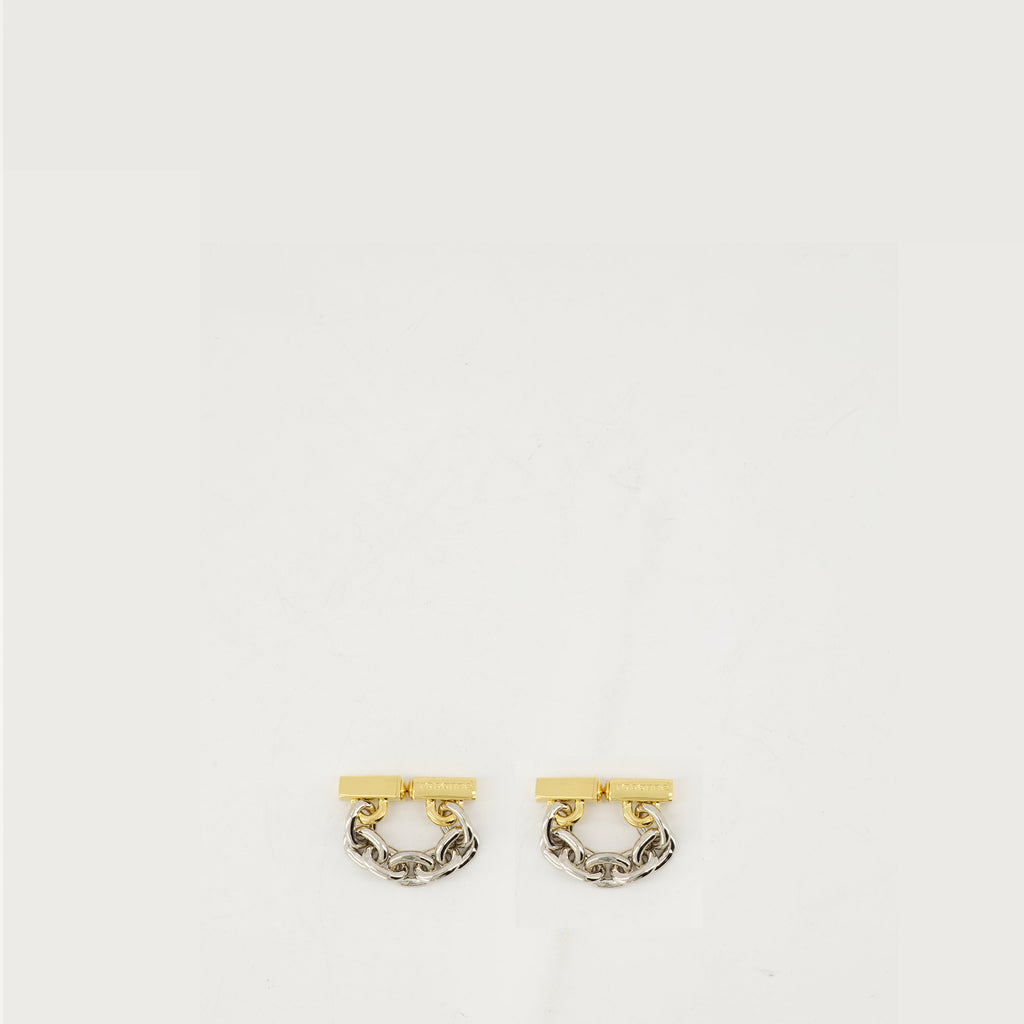 Chain Link Earrings, Rabanne Jewelry, Women's Accessories, Elegant Earrings, Modern Design