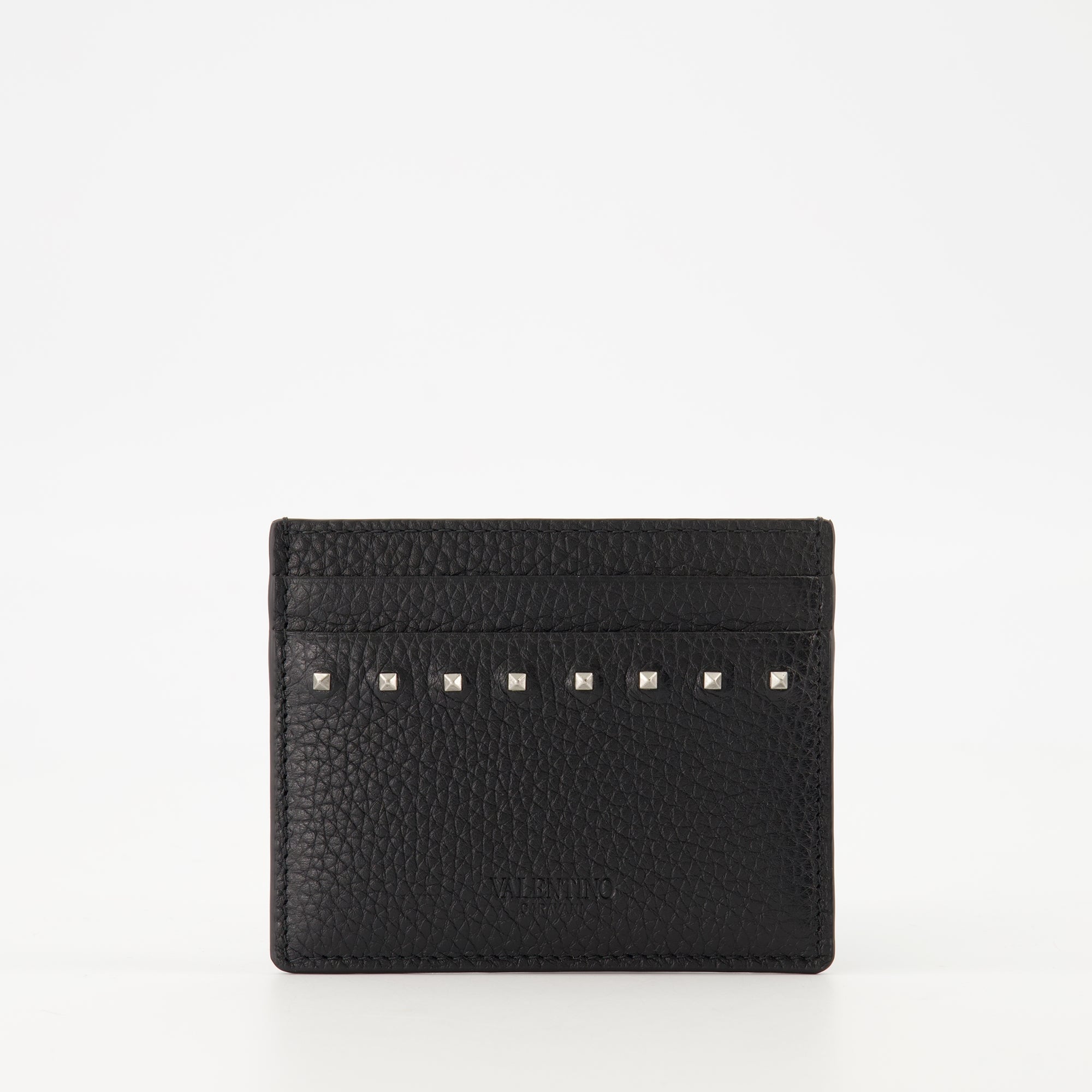 Rockstud cardholder, Valentino accessories, black leather cardholder, luxury cardholder, men's accessories