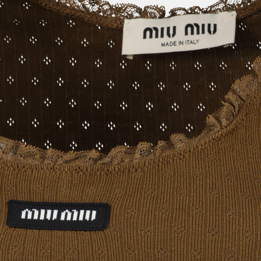 Bild des Jersey-Top von Miu Miu für Frauen - Saison Frühling-Sommer 2026 - Detailansicht 1