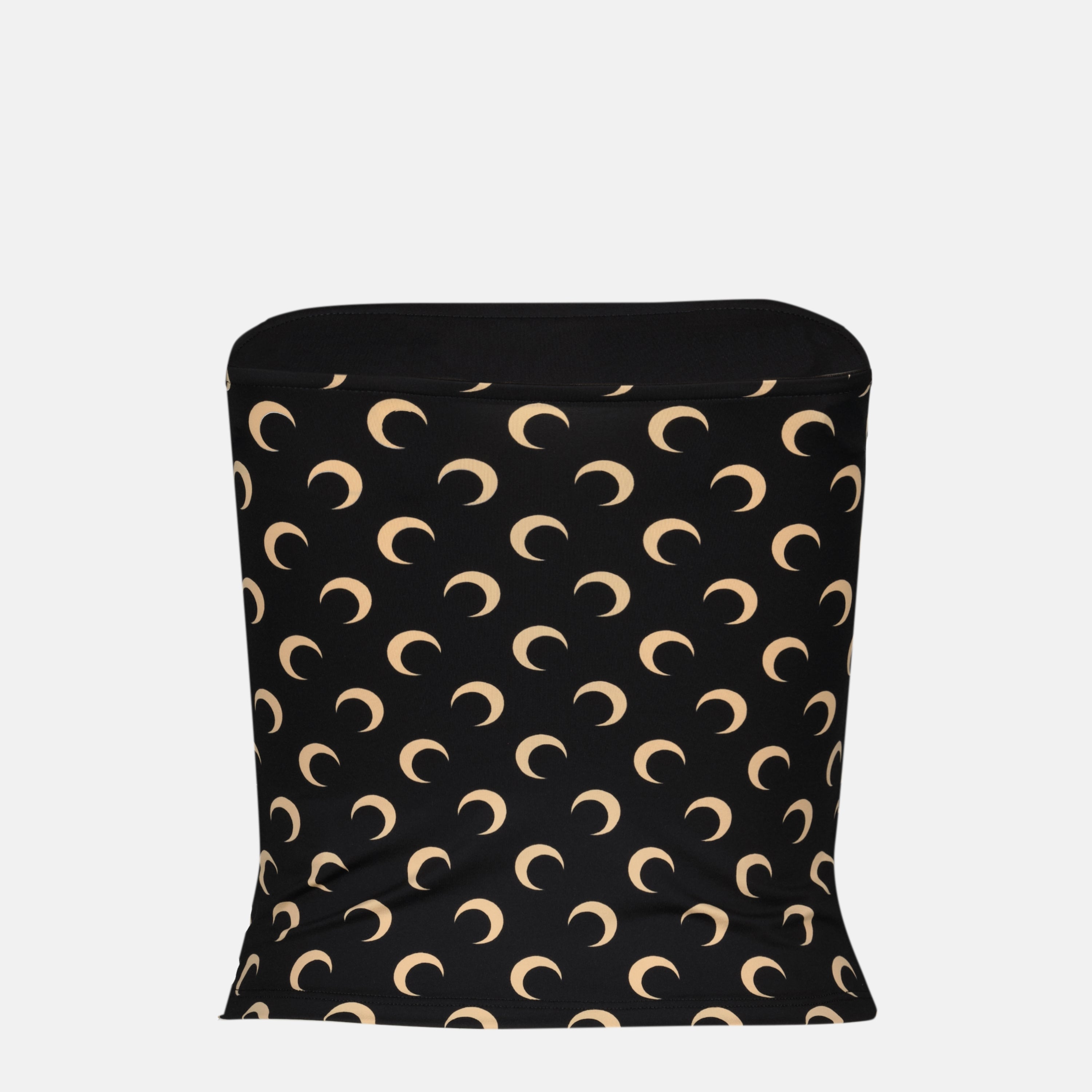 Moon Jersey Bandeau Top, Marine Serre, sleeveless top, polyamide elastane, fashion top