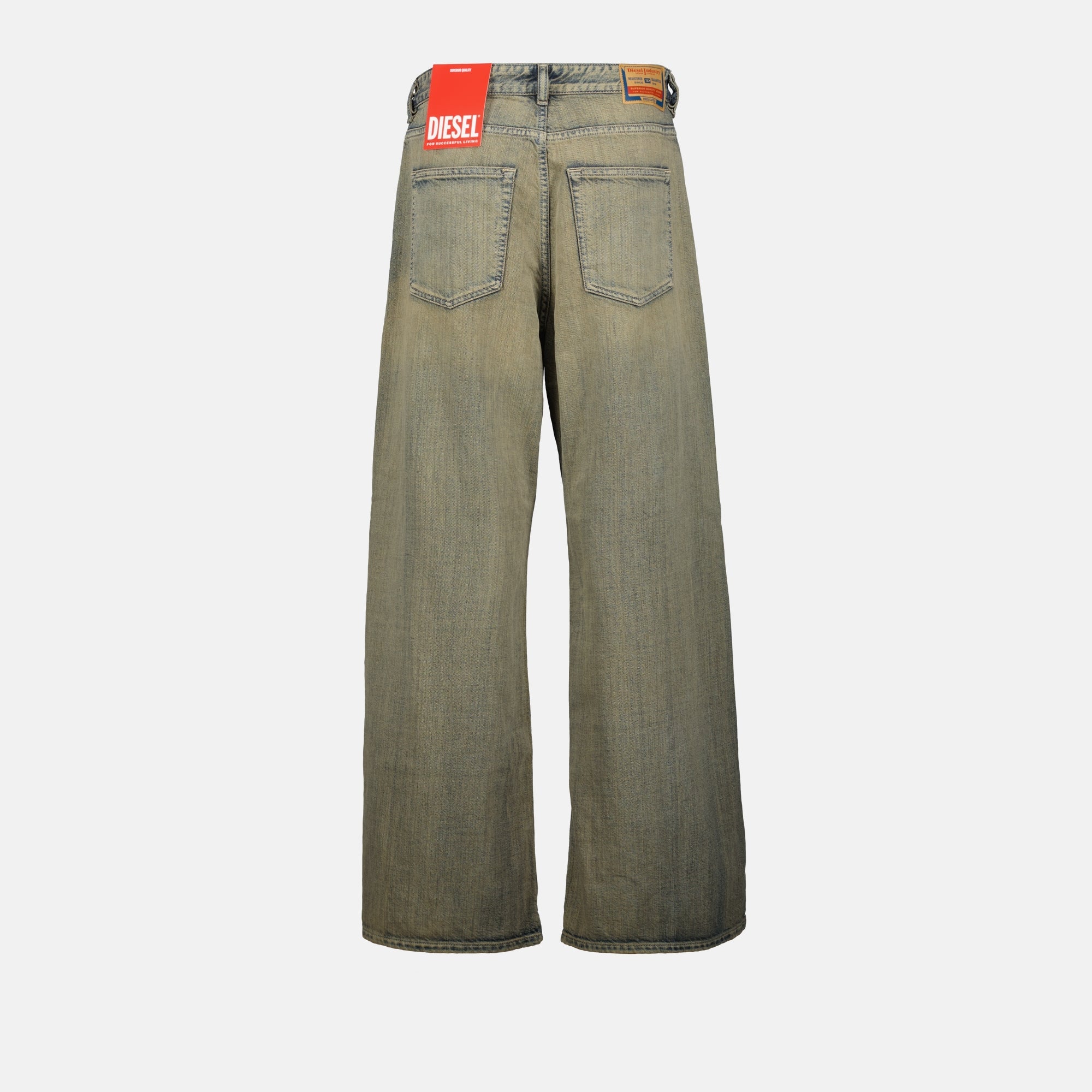 wide-leg jeans, Diesel 1996D-Sire, blue-grey denim, five-pocket design, casual style