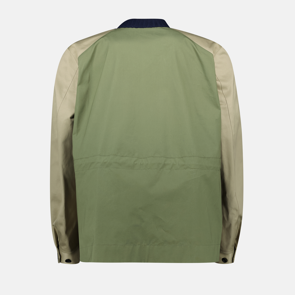 cotton blend sweater, oversized sweater, Sacai, tricolor design, men's fashion