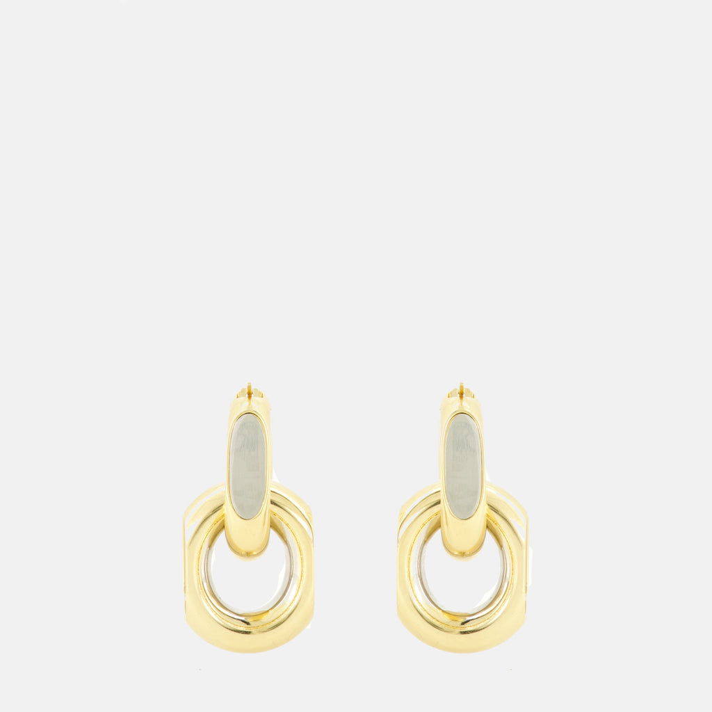 Orecchini Metallici Doppio Anello
