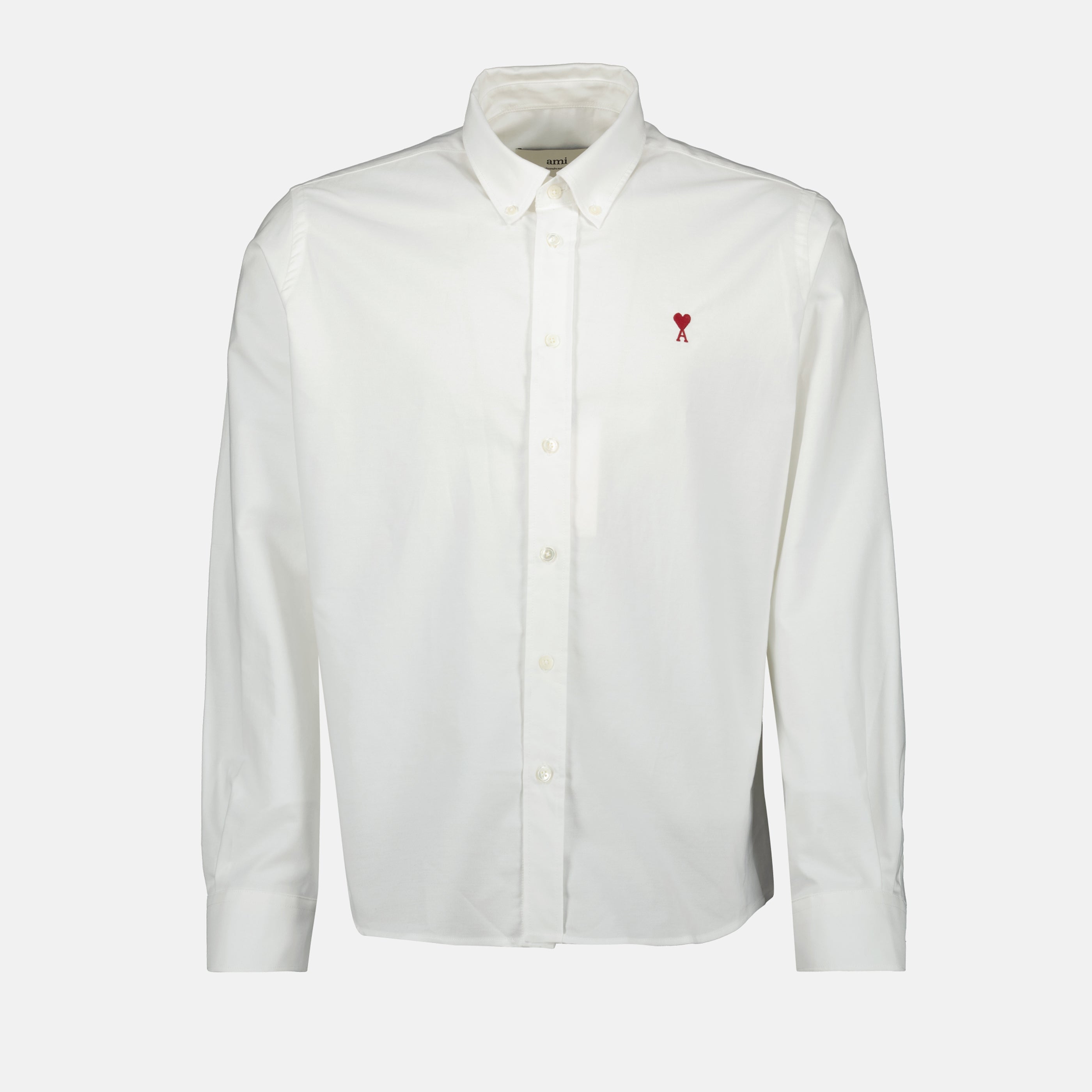 Ami Paris shirt, white cotton shirt, classic collar shirt, unisex shirt, Autumn-Winter 2025 collection