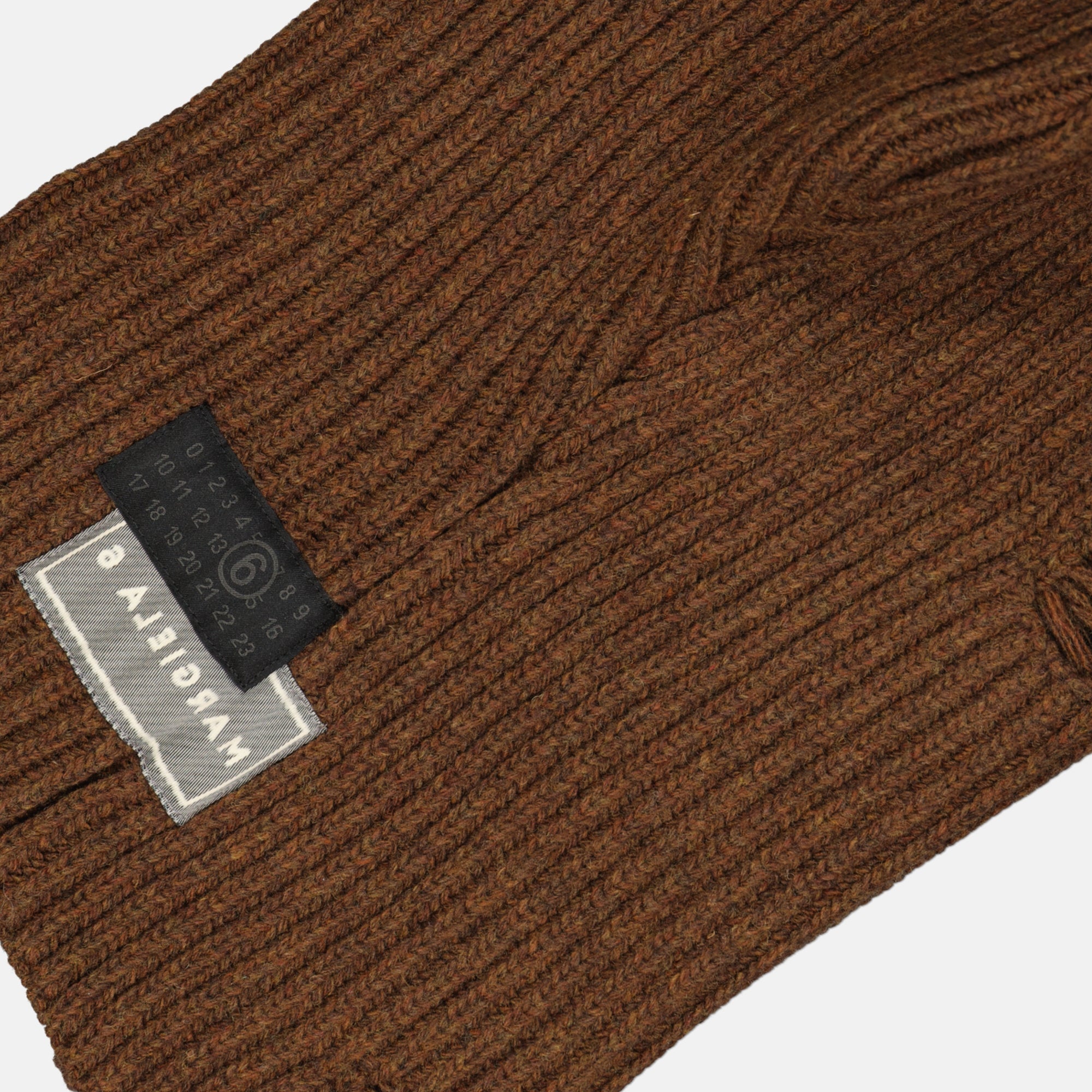 brown wool balaclava, Mm6 accessory, Autumn-Winter 2025, adjustable design, unique details