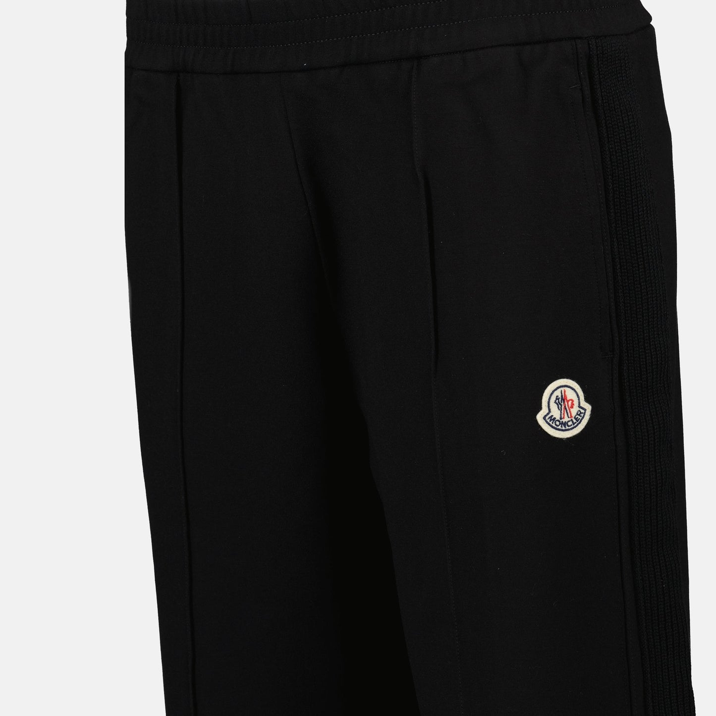 Moncler sweatpants, black logo pants, wool sweatpants, luxury activewear, women's sweatpants