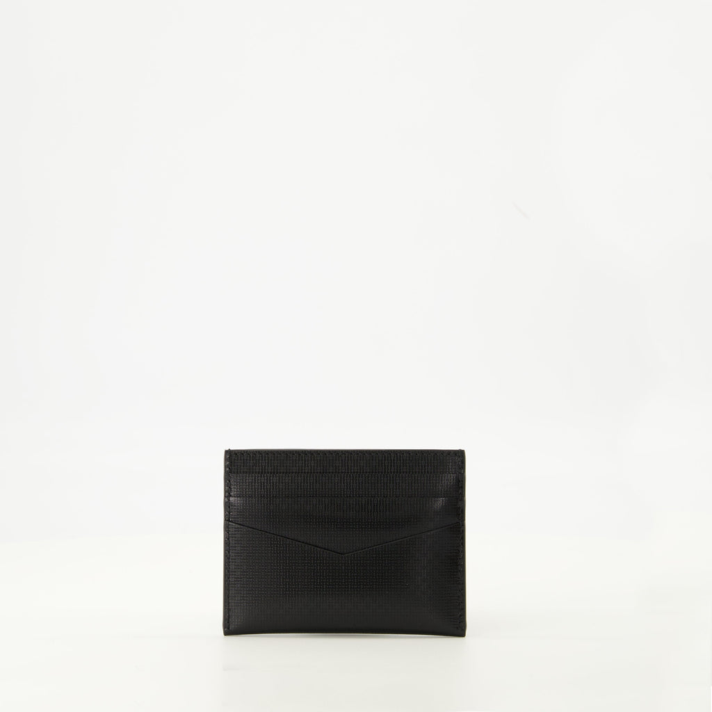 Givenchy card holder, 4G card holder, black leather wallet, grained calf leather, men's accessories