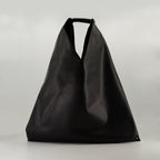 Image of Black Leather Japanese Bag by Mm6 for Women - Season Autumn-Winter 2025 - Back View