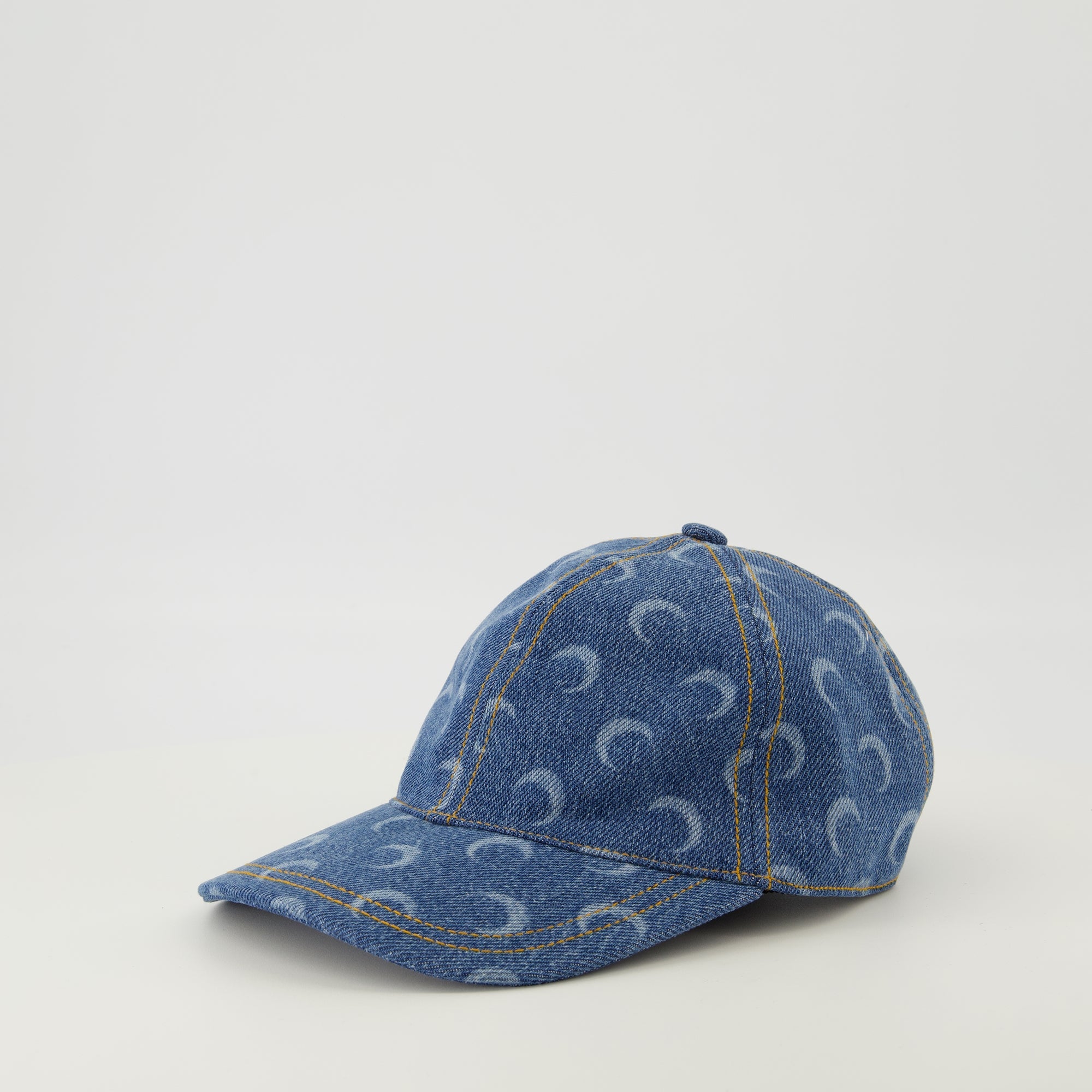 Moon cap, Marine Serre, denim accessory, unisex cap, Autumn-Winter collection 2025