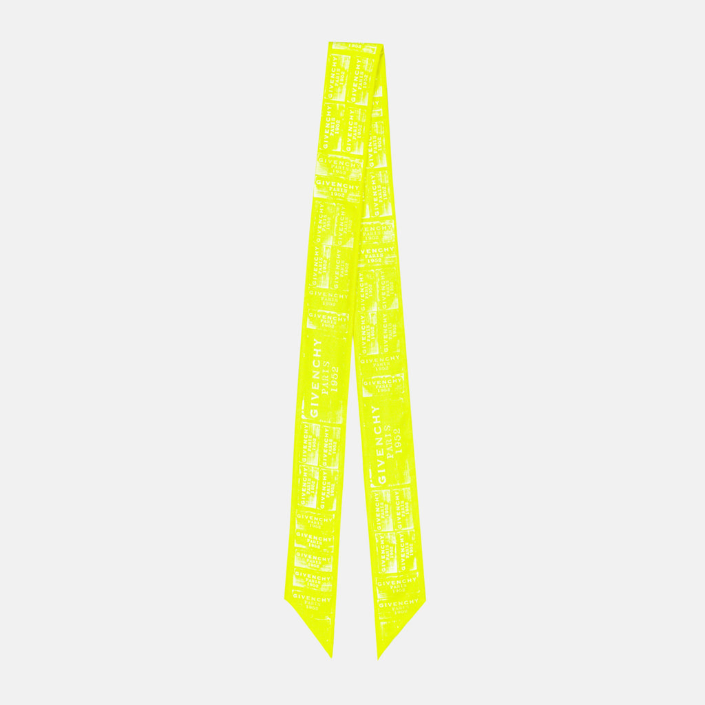 Givenchy scarf, silk scarf, yellow accessory, patchwork design, fashion scarf