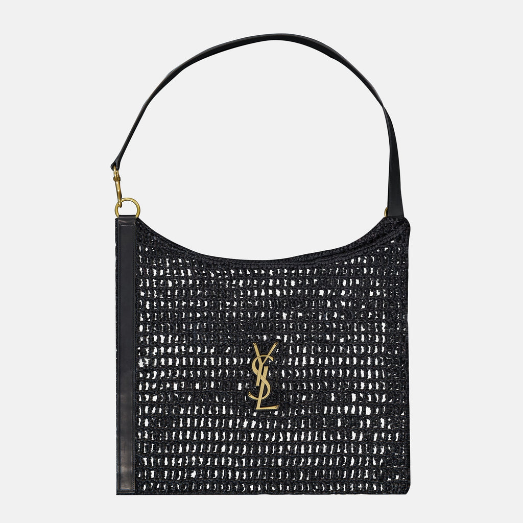 Saint Laurent bag, Oxalis bag, raphia accessory, leather strap bag, luxury fashion bag