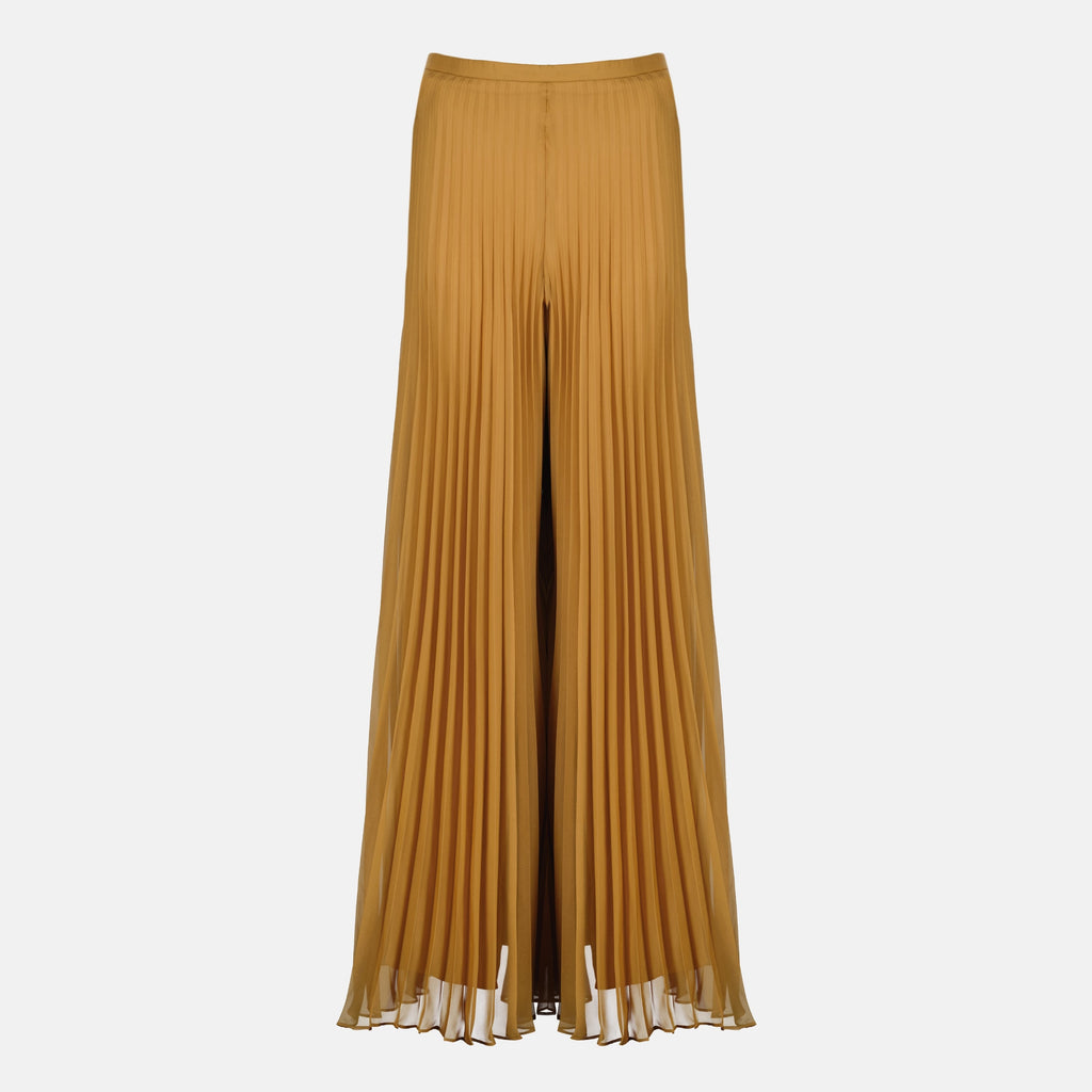 Immagine di Pantaloni Piegati Marroni di Max Mara per Donne - Stagione Primavera-Estate 2026 - Vista Anteriore