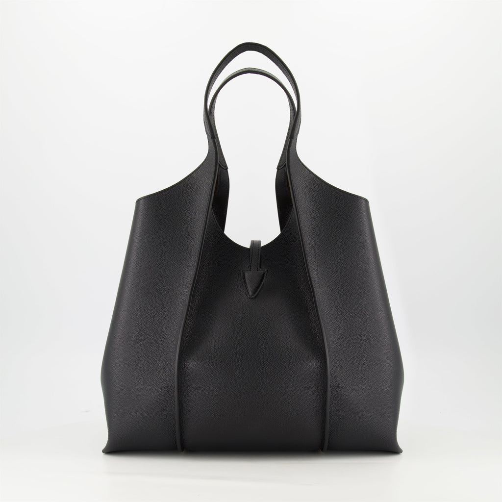 Tod's tote bag, black leather bag, T Timeless collection, designer tote, chic accessories