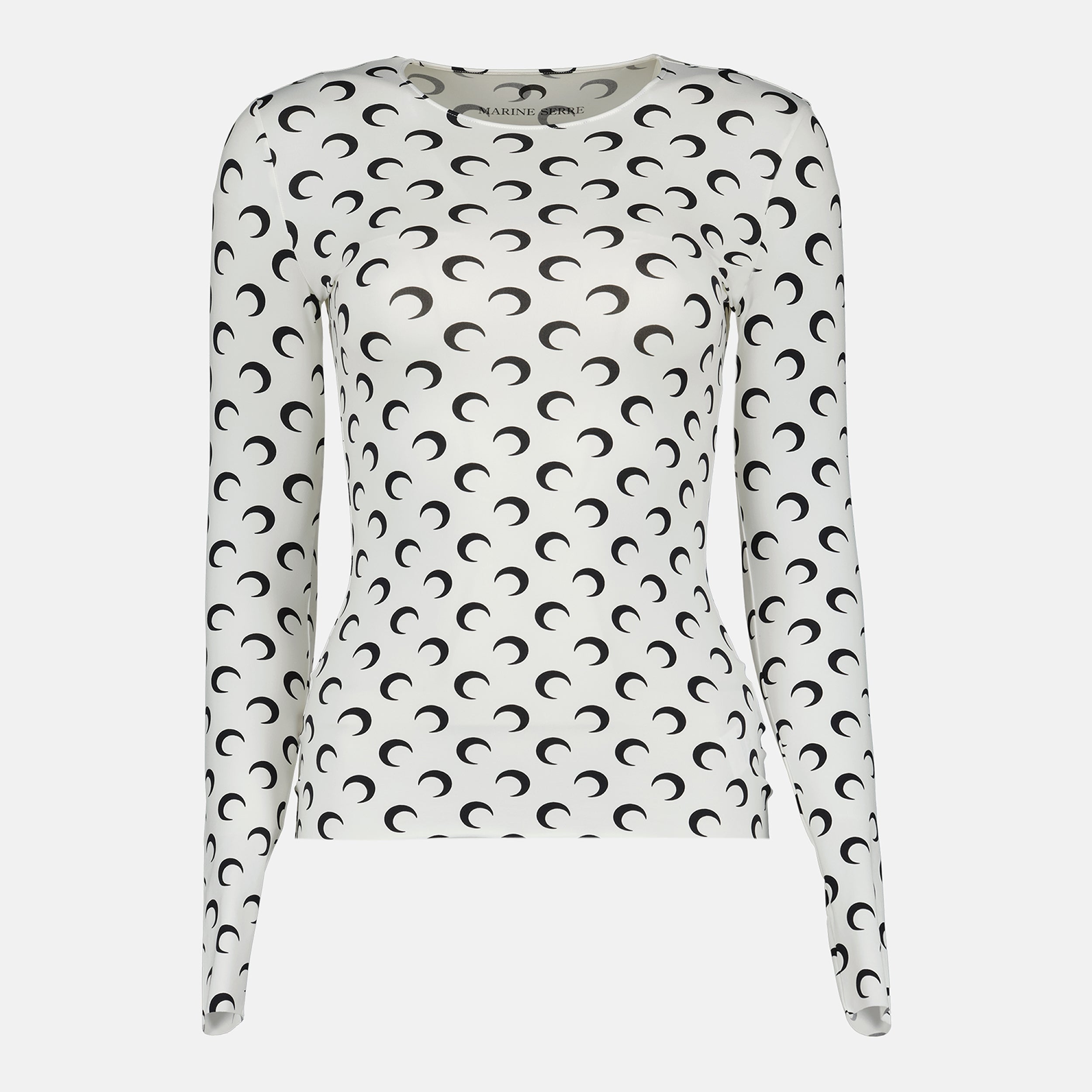 Marine Serre, Jersey Top, Moon Print, Long Sleeve Top, Autumn-Winter Collection