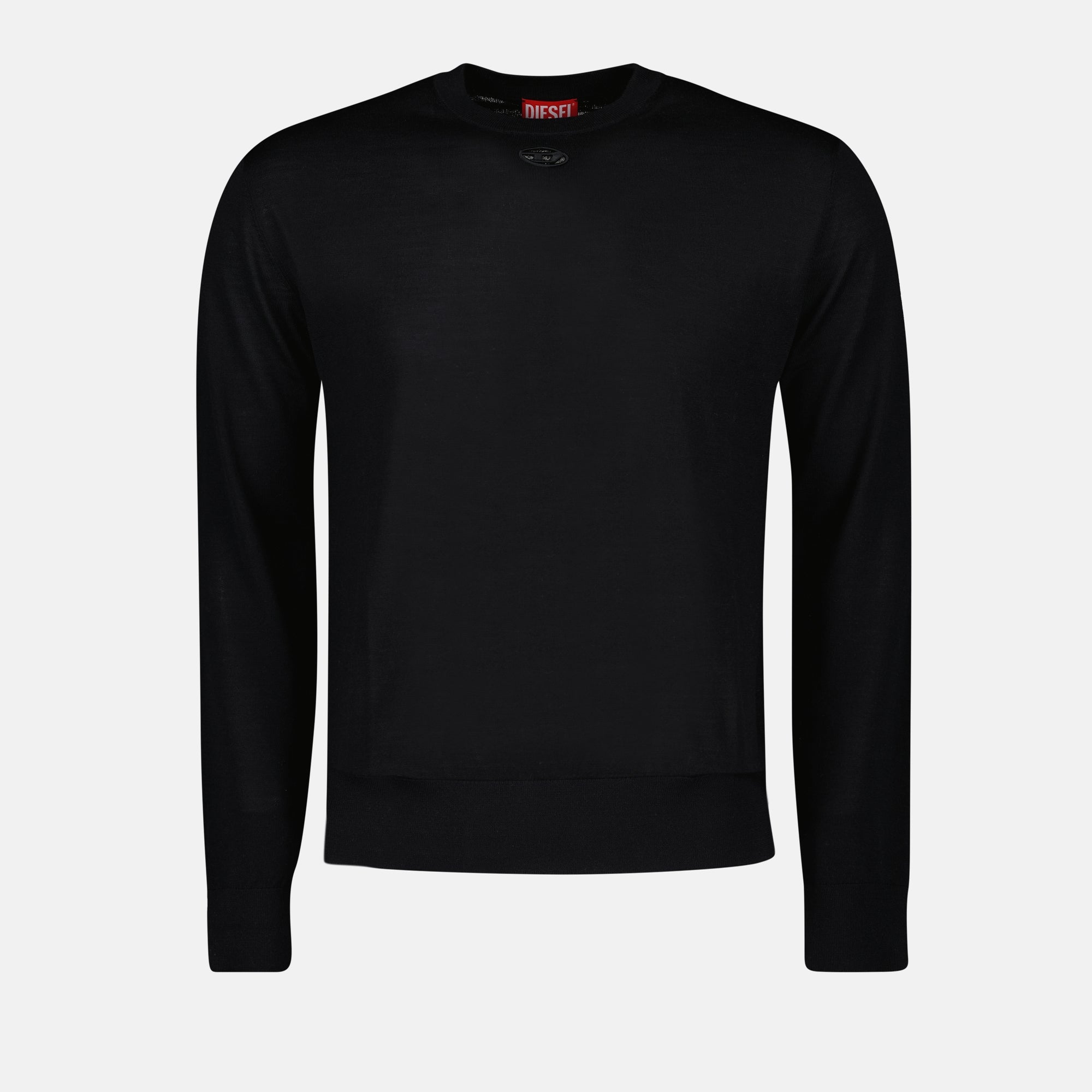 Image of Black Wool Pull K-Garth by Diesel for Men - Season Autumn-Winter 2024 - Front View