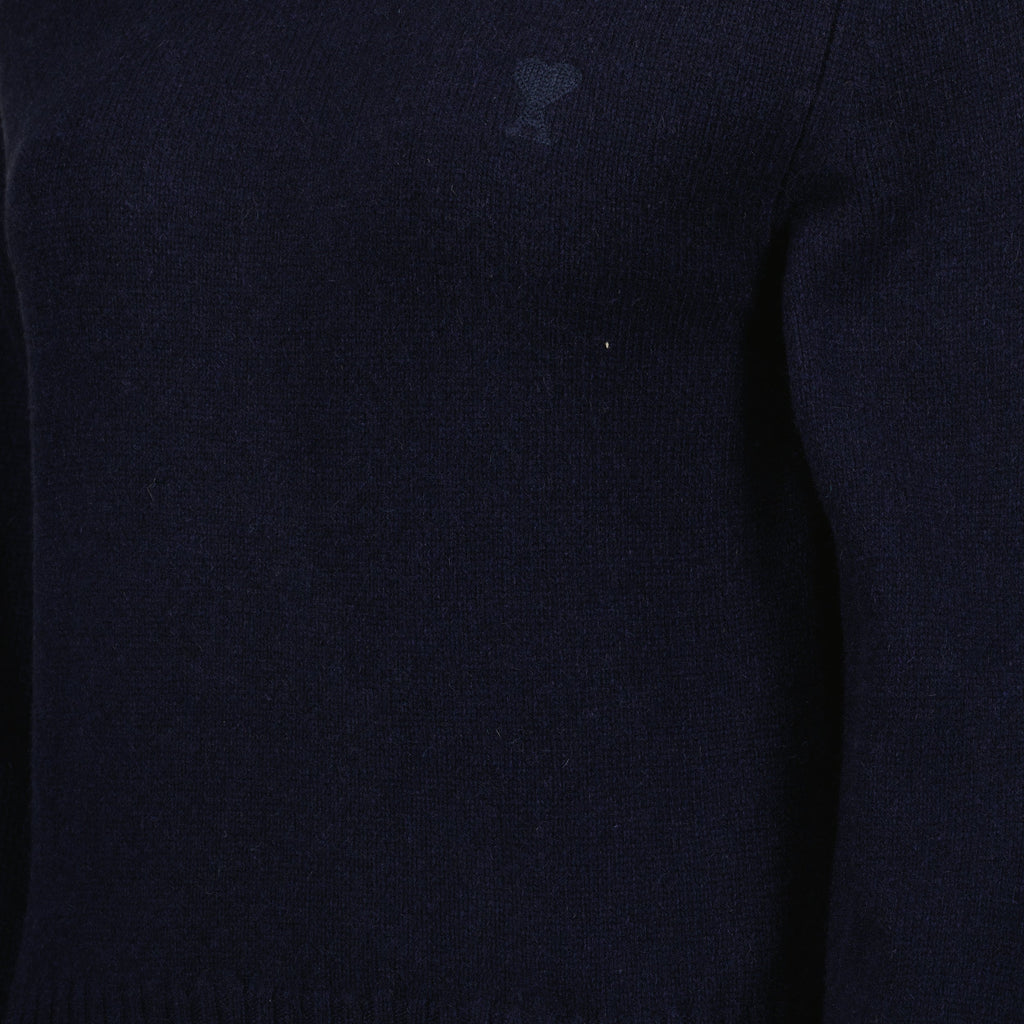 Pull en cachemire bleu marine avec cœur