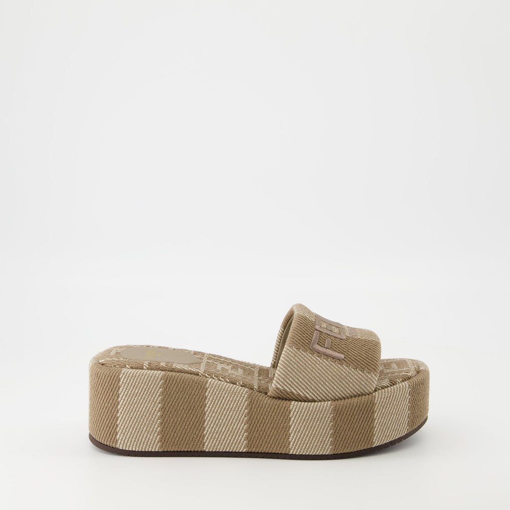 Fendi Sunshine Sandals, Jacquard sandals, Platform sandals, Women's sandals, Fendi footwear