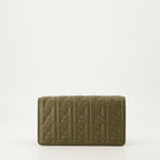 Kaki Green Wallet, Luxury Leather Wallet, Fendi Collection, Embossed Leather, Designer Wallet