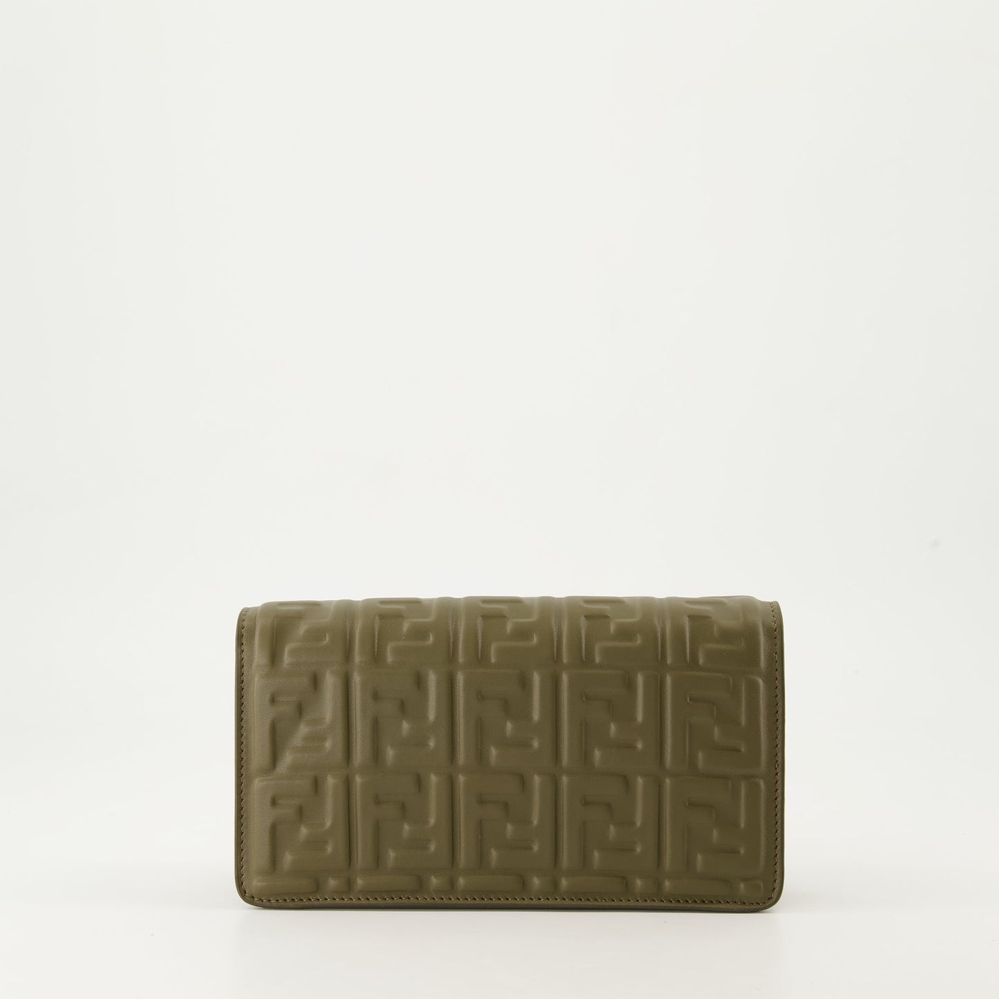 Kaki Green Wallet, Luxury Leather Wallet, Fendi Collection, Embossed Leather, Designer Wallet