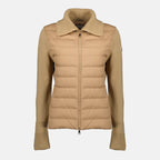 Image of Beige Bi-Material Cardigan by Moncler for Women - Season Spring-Summer 2026 - Front View