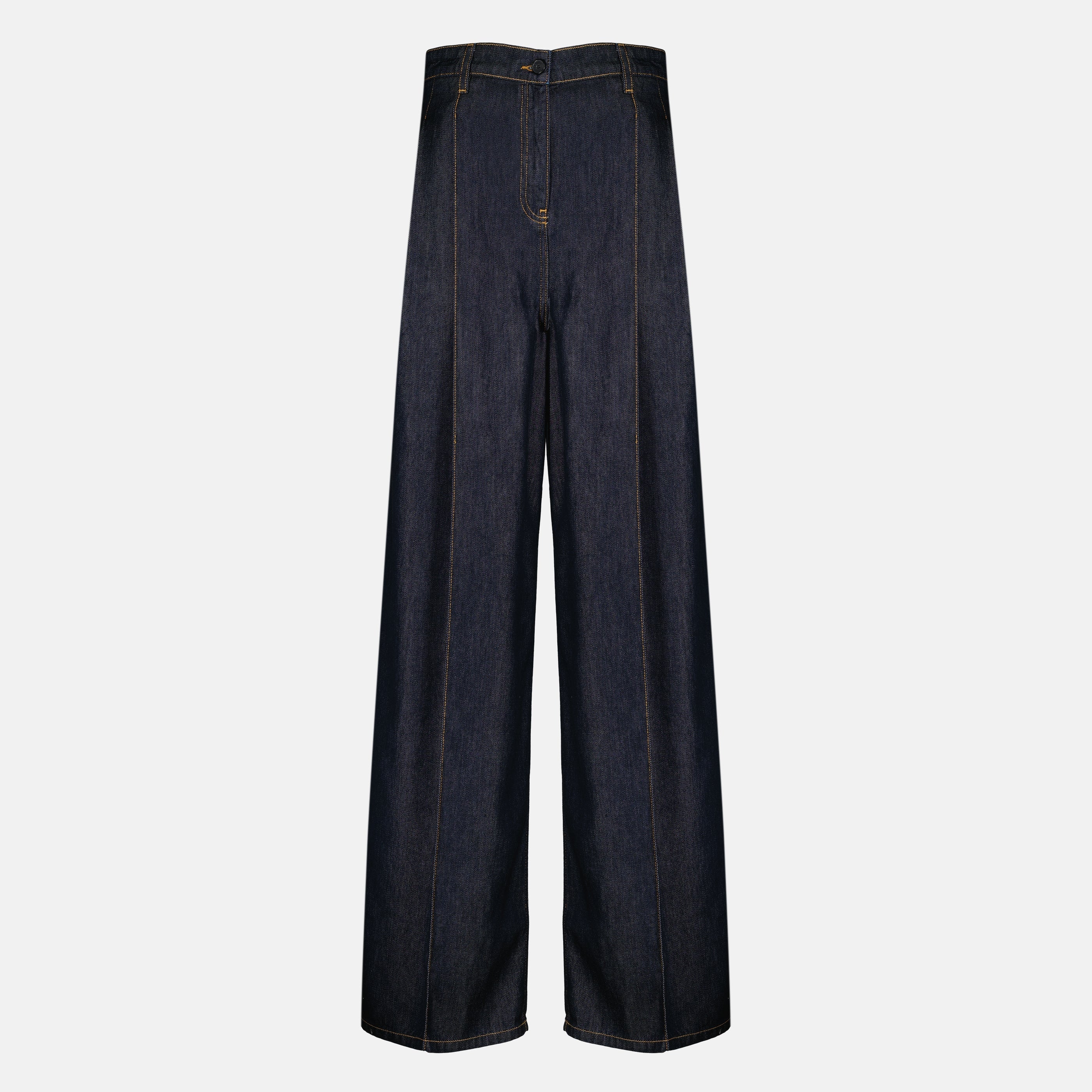 Pantalon en Denim Satiné Large