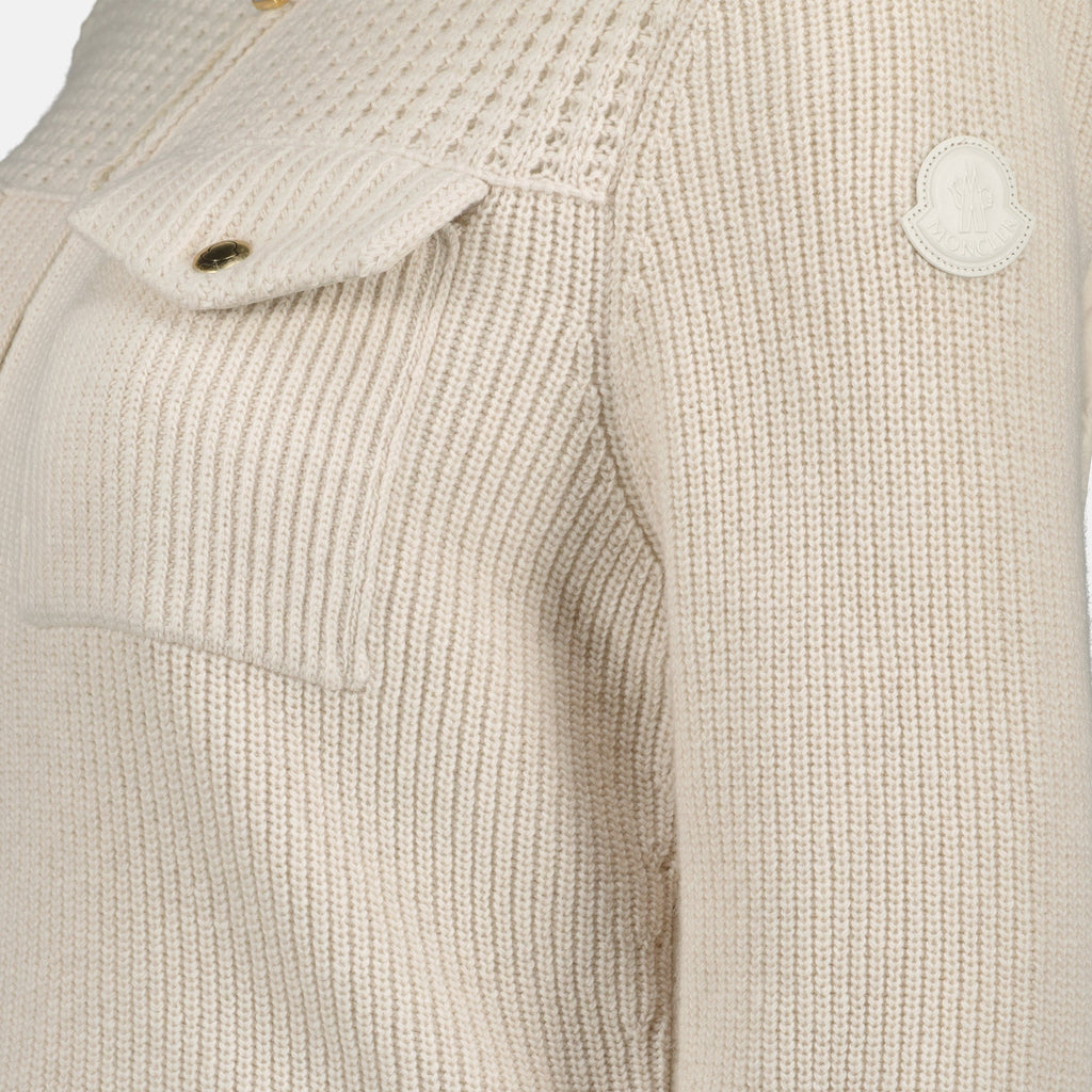 Moncler jacket, wool jacket, Autumn-Winter fashion, bi-material clothing, off-white outerwear