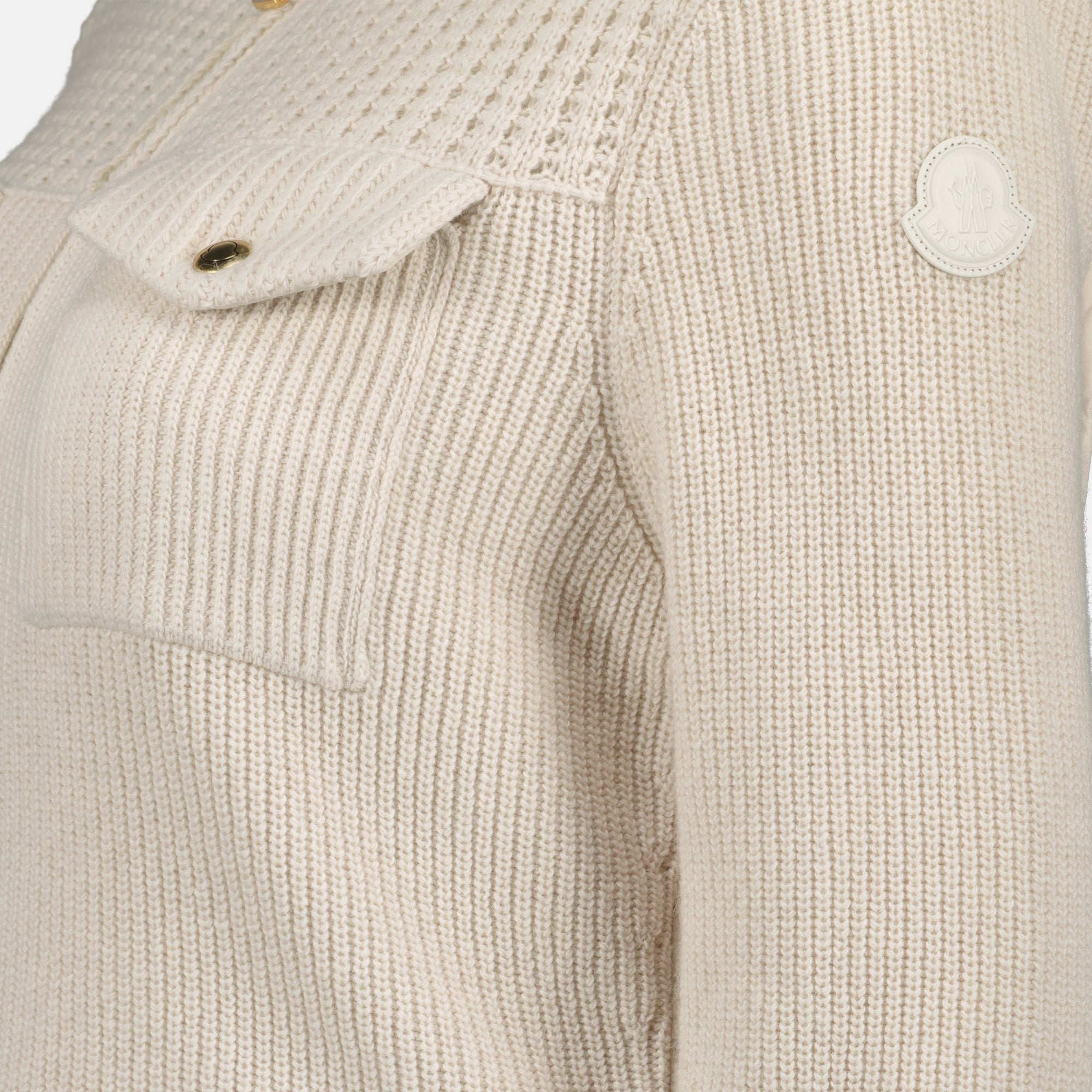 Moncler jacket, wool jacket, Autumn-Winter fashion, bi-material clothing, off-white outerwear