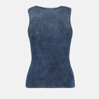 여성을 위한 디젤의 M-Anchor-A-Sl 골지 블루 탑 이미지 - 시즌 가을-겨울 2024 - 세부 사항 보기 2