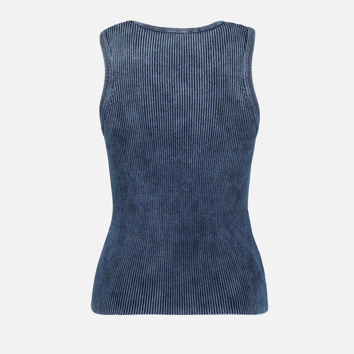 Ribbed top, Diesel top, Blue sleeveless top, Autumn-Winter fashion, Designer women's wear