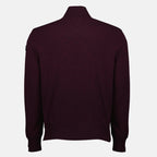 Immagine del cardigan in lana e cashmere bordeaux di Moncler per uomini - Stagione Autunno-Inverno 2025 - Vista posteriore