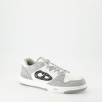 Image of Gray Leather B57 Sneakers by Dior for Men - Season Autumn-Winter 2024 - Front Right Three-Quarter View