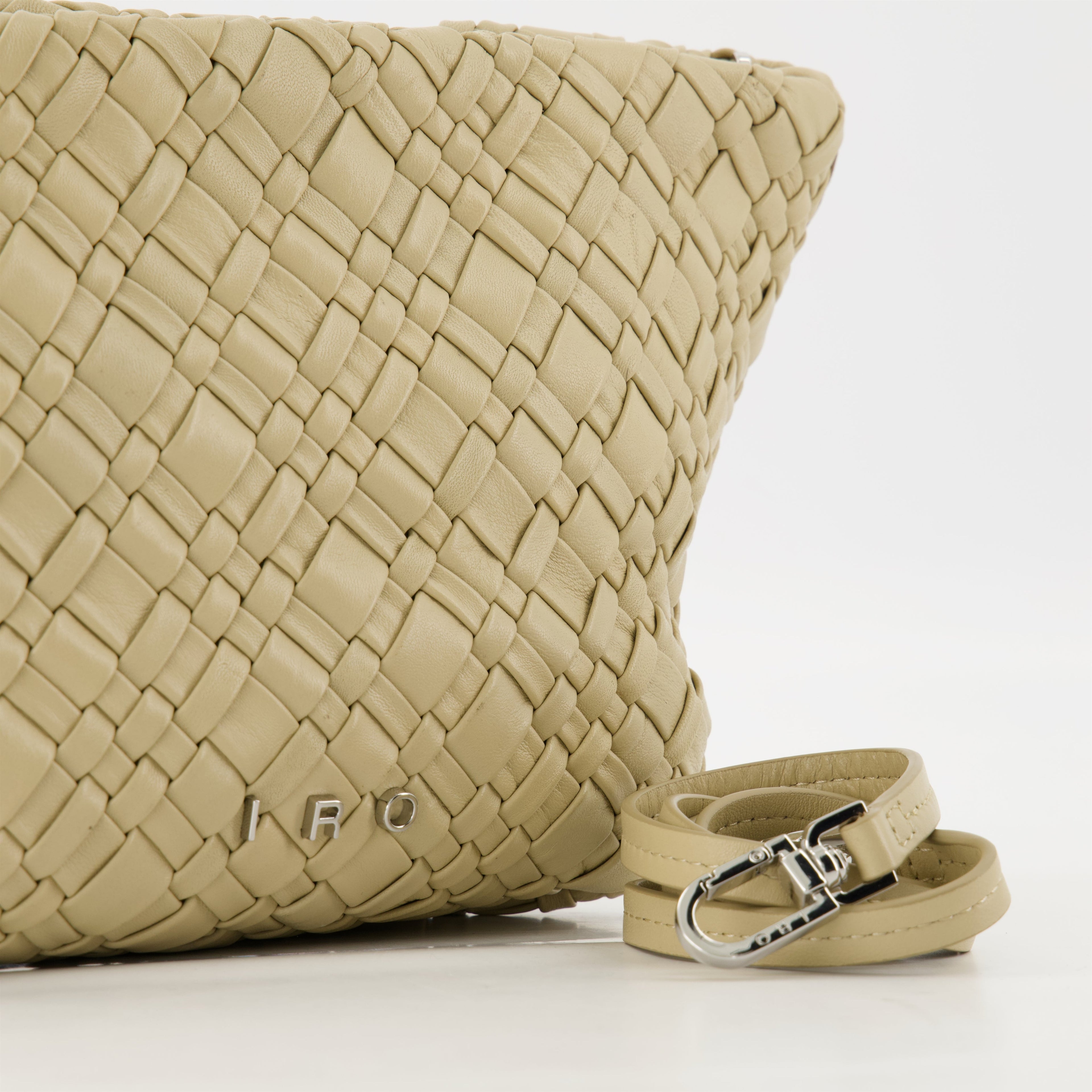 woven leather pouch, Neobel pouch, Iro accessories, black leather pouch, spring-summer collection