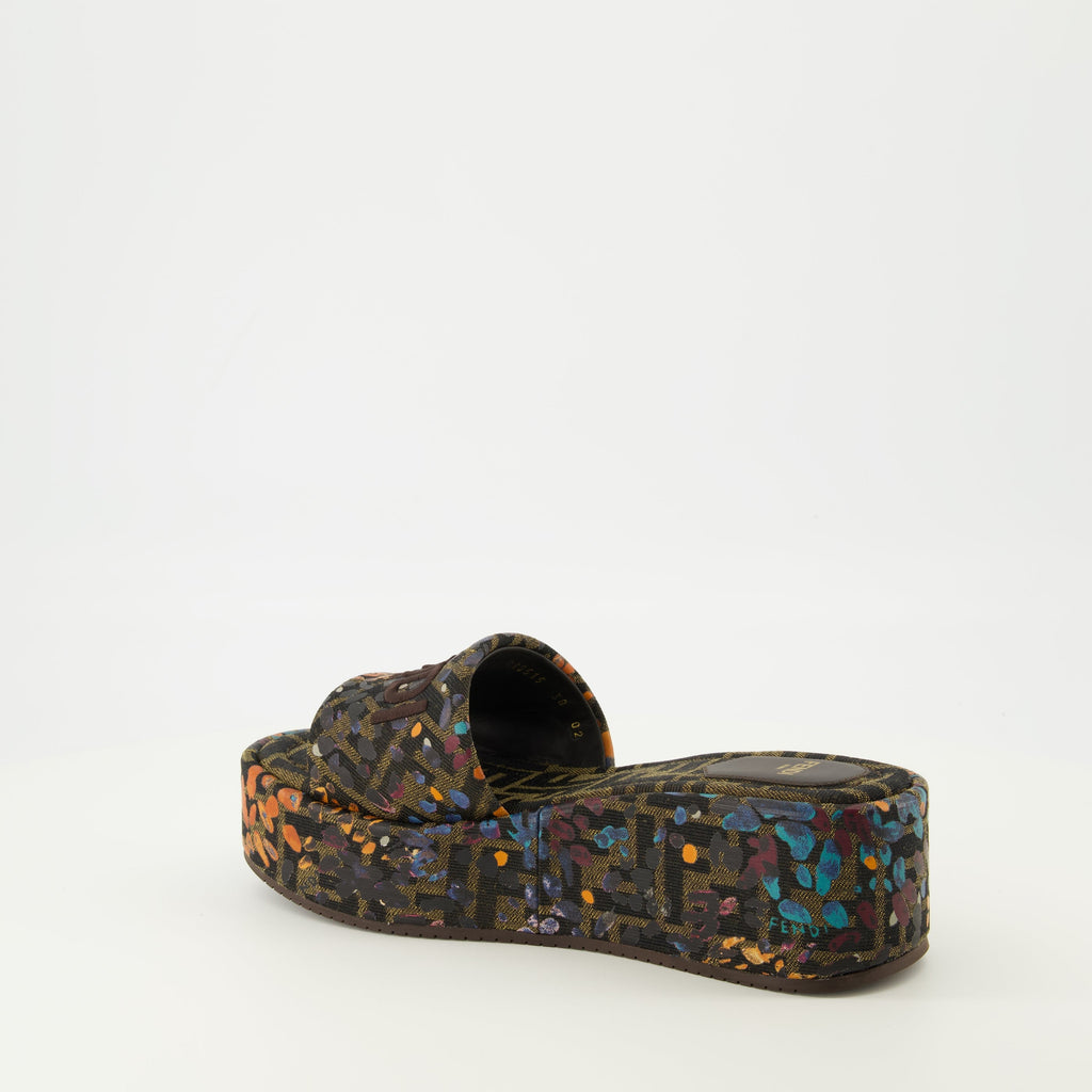 FF Floral Printed Wedge Mules