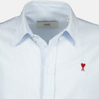 AMI PARIS shirt, Ami de Coeur, organic cotton shirt, striped shirt, oversized shirt