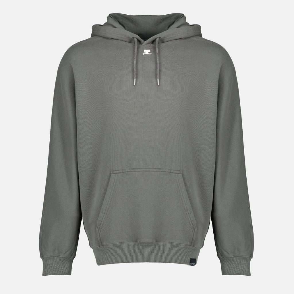 Image de l'article Sweat à capuche oversize gris de la marque Courrèges pour Homme - Saison Printemps-Été 2026 - Vue de Face