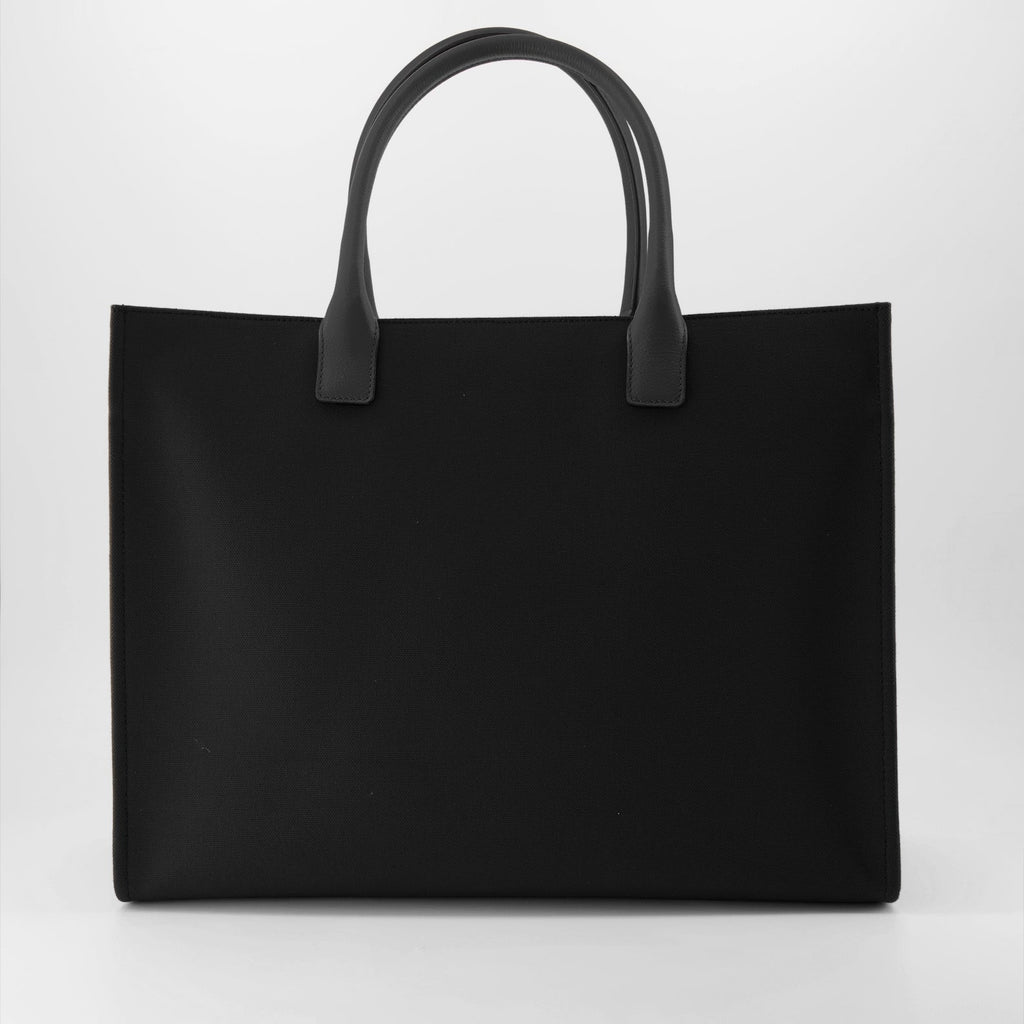 Versace tote, luxury canvas bag, black tote, high-end accessories, Medusa emblem