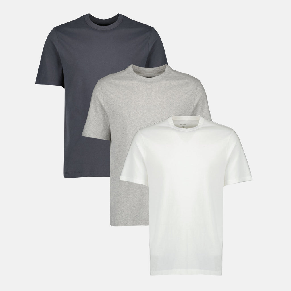 Image du set de t-shirts à col rond classique par Officine Générale pour hommes - Saison printemps-été 2026 - Vue de face