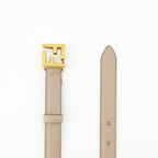 Fendi belt, beige leather belt, adjustable belt, luxury accessories, vintage gold finish