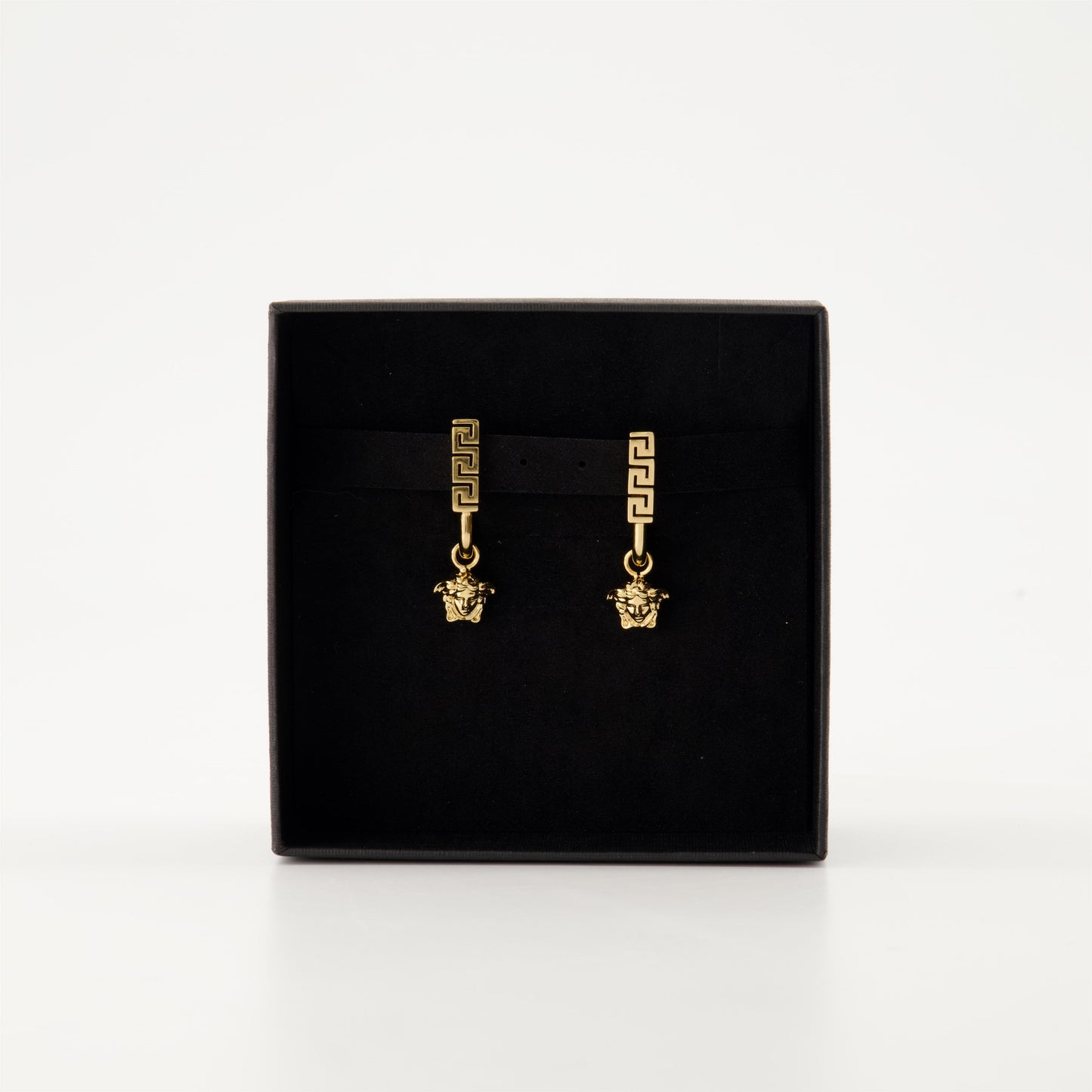 Versace earrings, gold Medusa earrings, luxury accessories, designer jewelry, statement earrings