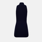 Vestido Canelado de Cuello Alto