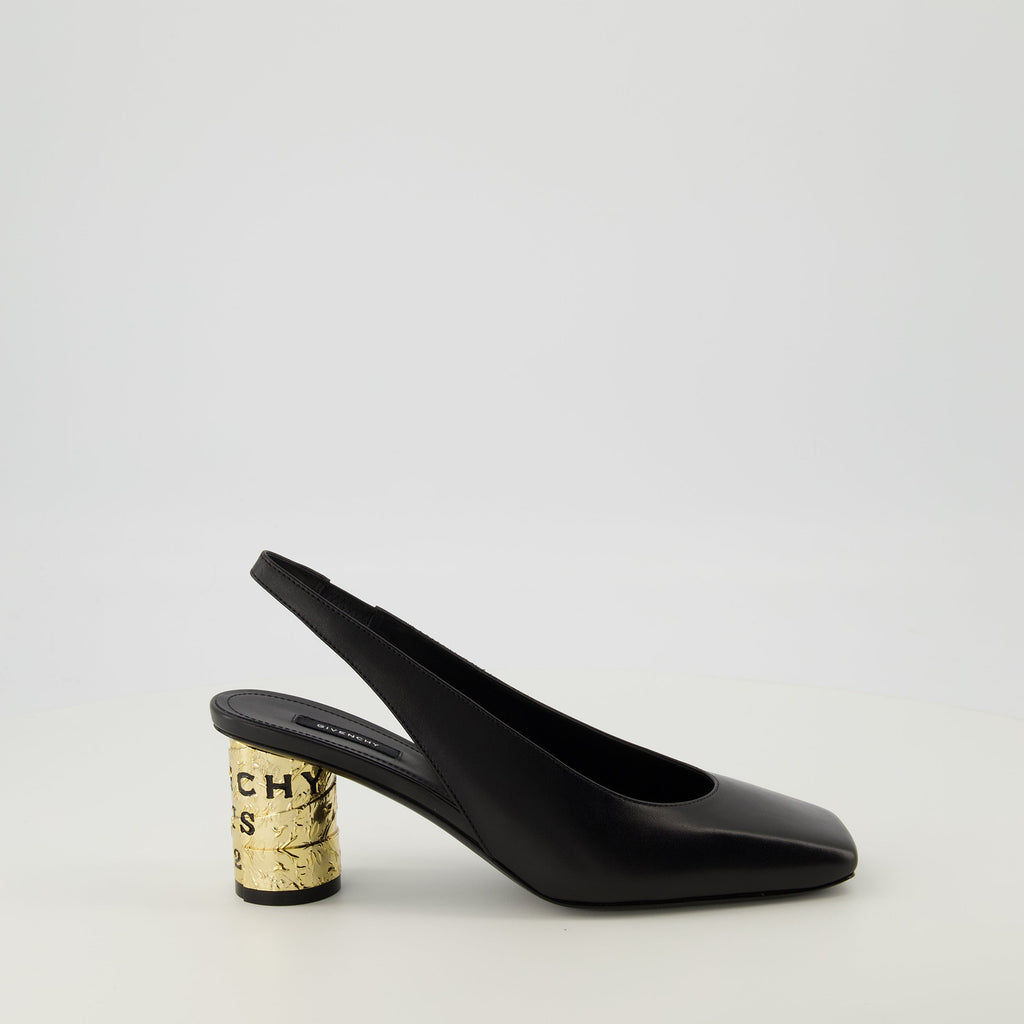 Imagen de los tacones de cinta negra Givenchy de Givenchy para mujeres - Temporada primavera-verano 2026 - Vista lateral derecha