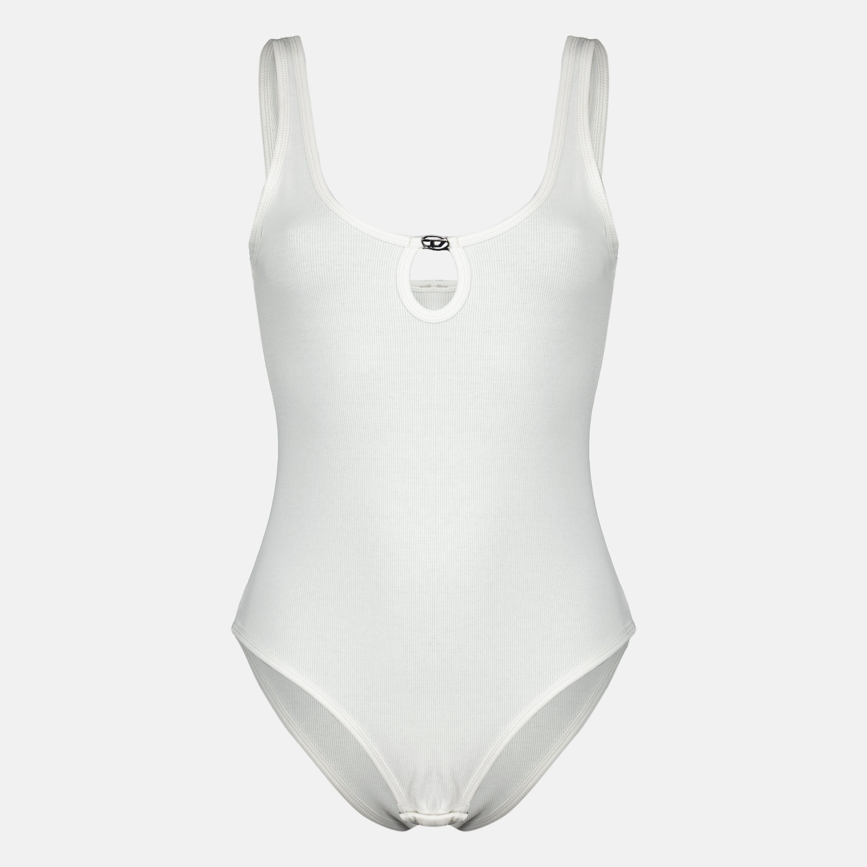 Image of Maura Black Cotton Bodysuit by Diesel for Women - Season Spring-Summer 2026 - Front View