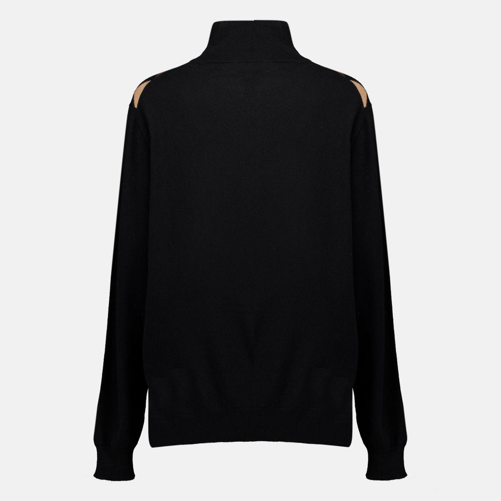 Argyle Cashmere Zip Cardigan