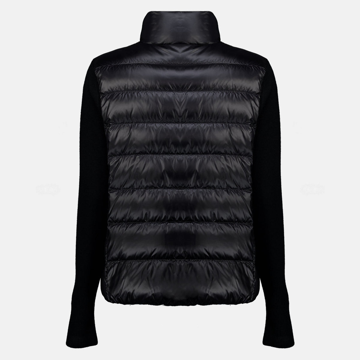 Black Bi-Material Cardigan