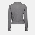cashmere cardigan, grey cashmere, AMI Paris cardigan, luxury knitwear, autumn-winter fashion