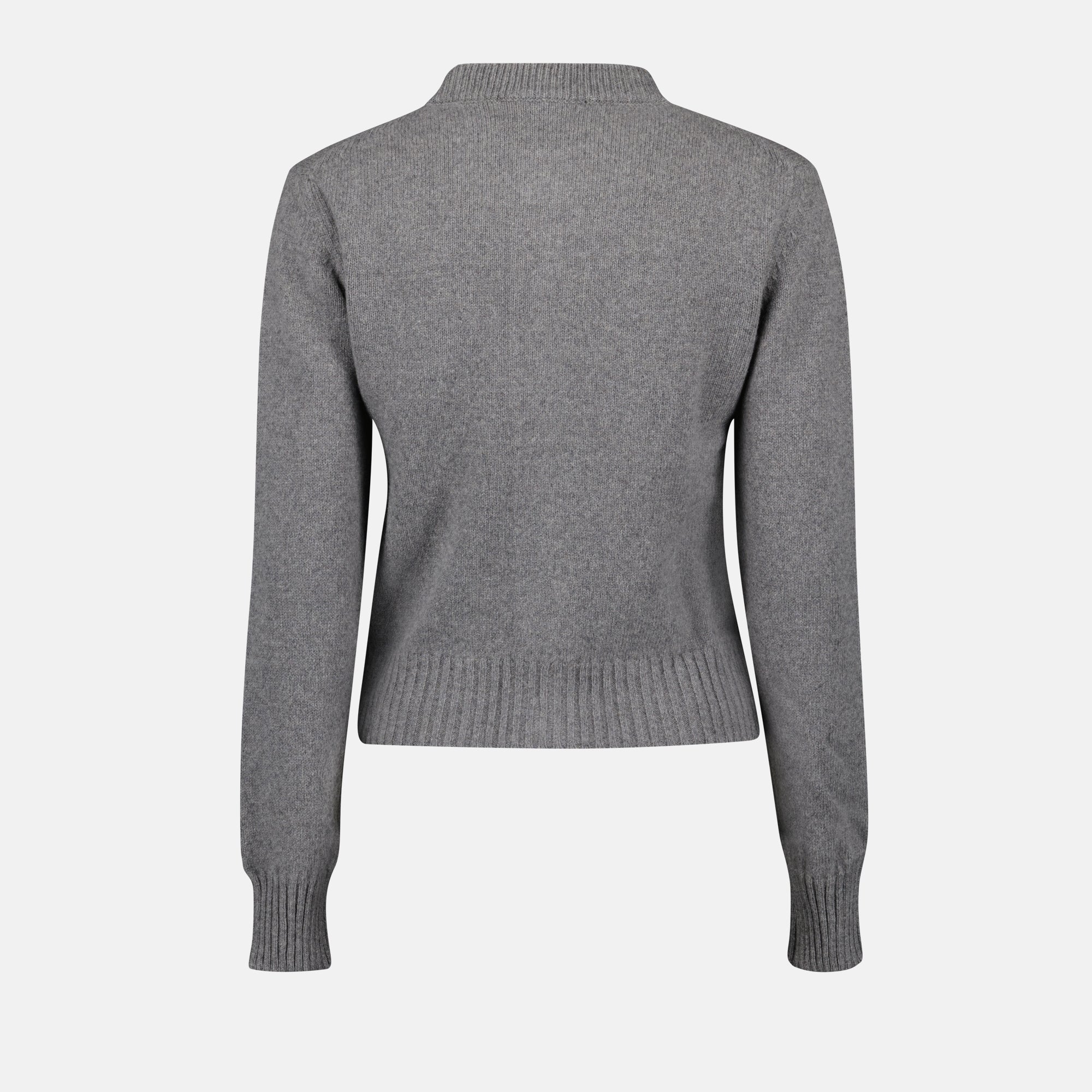 cashmere cardigan, grey cashmere, AMI Paris cardigan, luxury knitwear, autumn-winter fashion