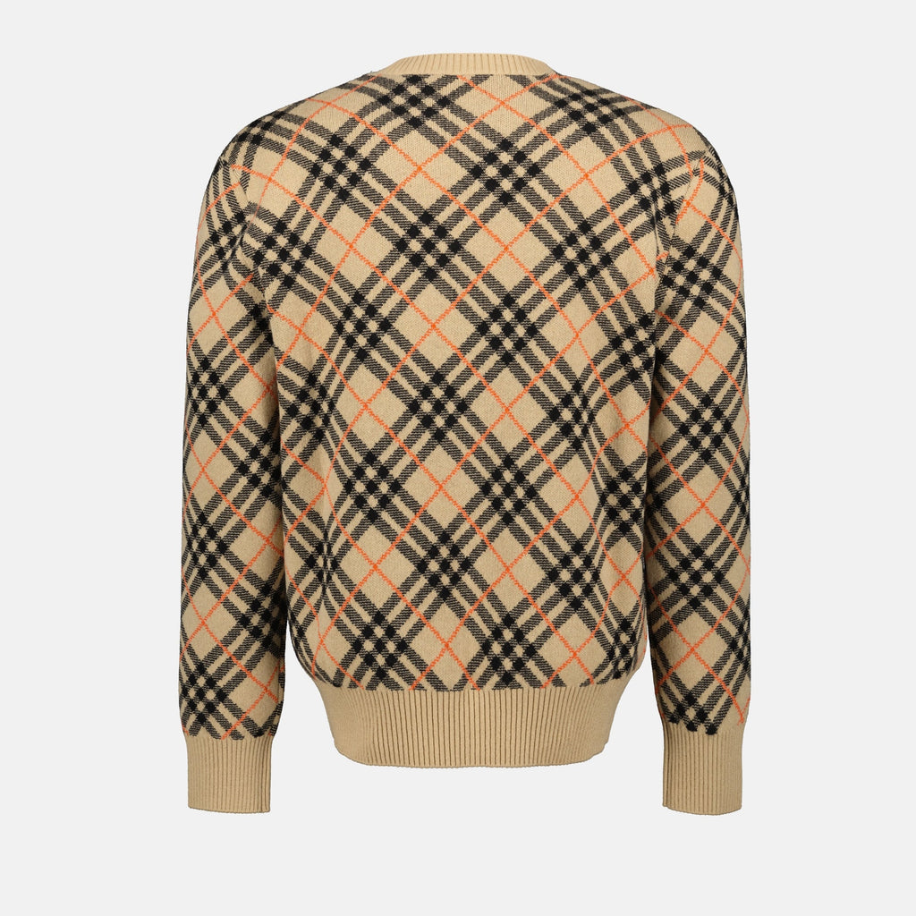 checkered sweater, cashmere sweater, Burberry check print, timeless sweater, fall winter collection