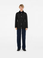 Burberry women's jacket, black quilted jacket, luxury outerwear, women's nylon jacket, elegant winter wear