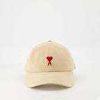 AMI de coeur cap, beige cap, unisex accessories, designer caps, casual wear